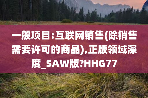 一般项目:互联网销售(除销售需要许可的商品),正版领域深度_SAW版?HHG77