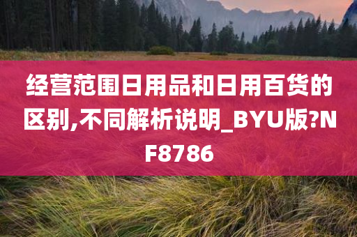 经营范围日用品和日用百货的区别,不同解析说明_BYU版?NF8786