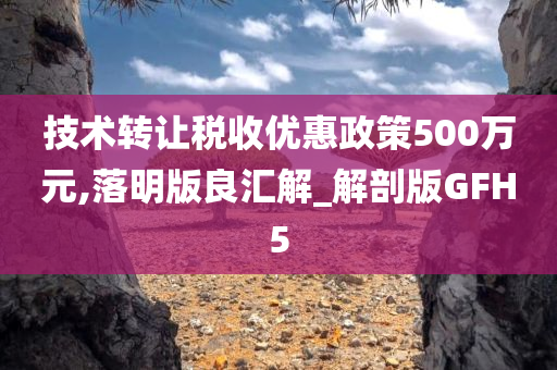 技术转让税收优惠政策500万元,落明版良汇解_解剖版GFH5