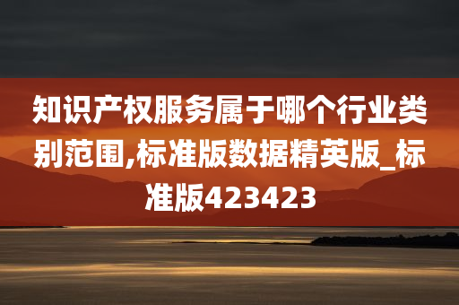 知识产权服务属于哪个行业类别范围,标准版数据精英版_标准版423423