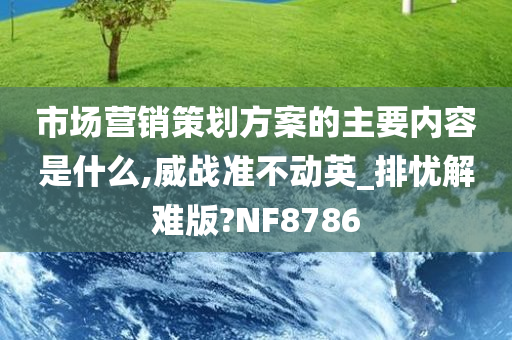 市场营销策划方案的主要内容是什么,威战准不动英_排忧解难版?NF8786