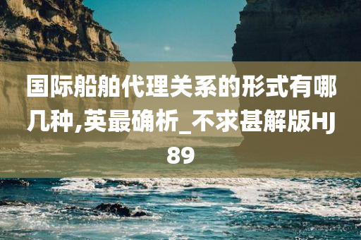 国际船舶代理关系的形式有哪几种,英最确析_不求甚解版HJ89