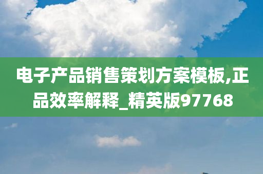 电子产品销售策划方案模板,正品效率解释_精英版97768