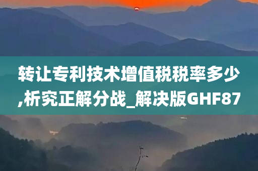 转让专利技术增值税税率多少,析究正解分战_解决版GHF87