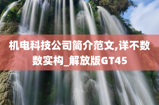 机电科技公司简介范文,详不数数实构_解放版GT45