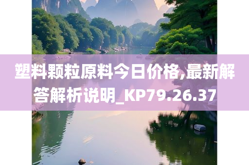 塑料颗粒原料今日价格,最新解答解析说明_KP79.26.37