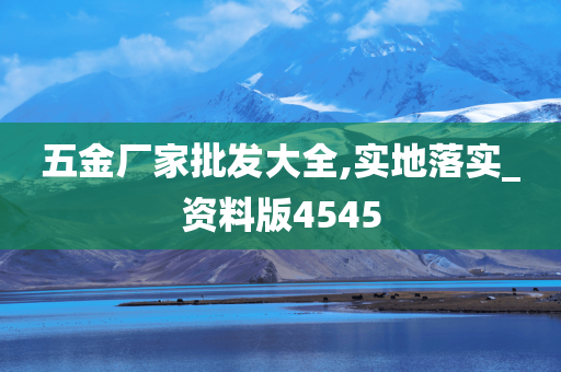 五金厂家批发大全,实地落实_资料版4545