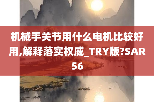 机械手关节用什么电机比较好用,解释落实权威_TRY版?SAR56