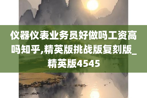 仪器仪表业务员好做吗工资高吗知乎,精英版挑战版复刻版_精英版4545